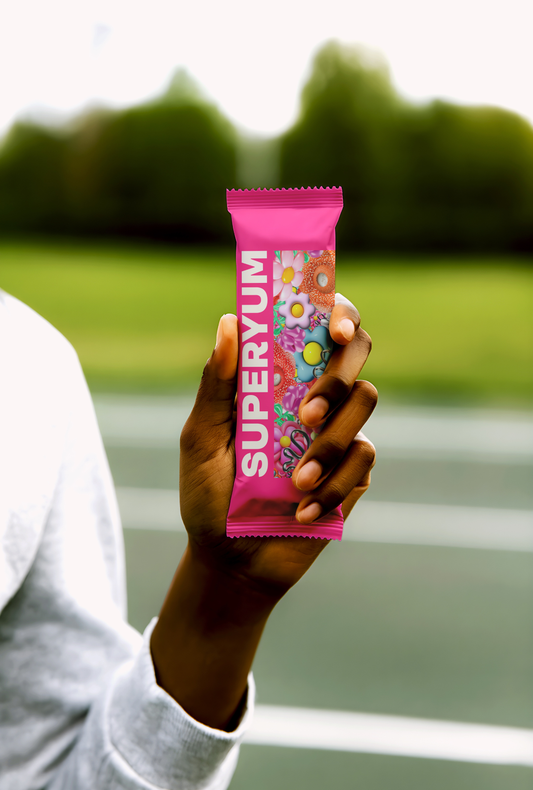 Hand Holding Snack Bar Mockup PSD | FREE Realistic Protein & Energy Bar Packaging Template for Designers